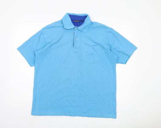 Tom Hanson Men's Blue Polo, L, Short Sleeve