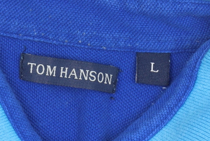 Tom Hanson Men's Blue Polo, L, Short Sleeve