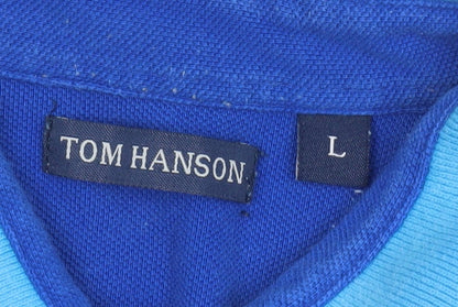 Tom Hanson Men's Blue Polo, L, Short Sleeve