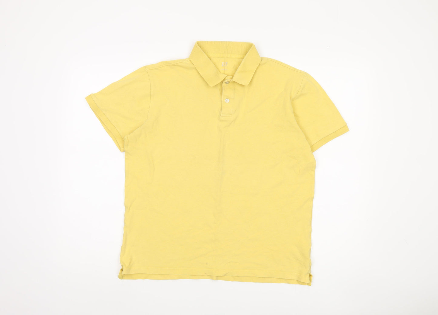 GAP Men's Yellow Polo Shirt Medium Cotton Elastane