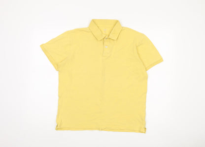 GAP Men's Yellow Polo Shirt Medium Cotton Elastane