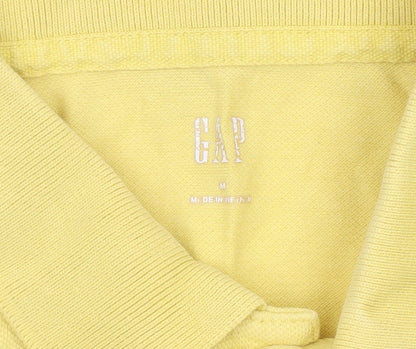 GAP Men's Yellow Polo Shirt Medium Cotton Elastane