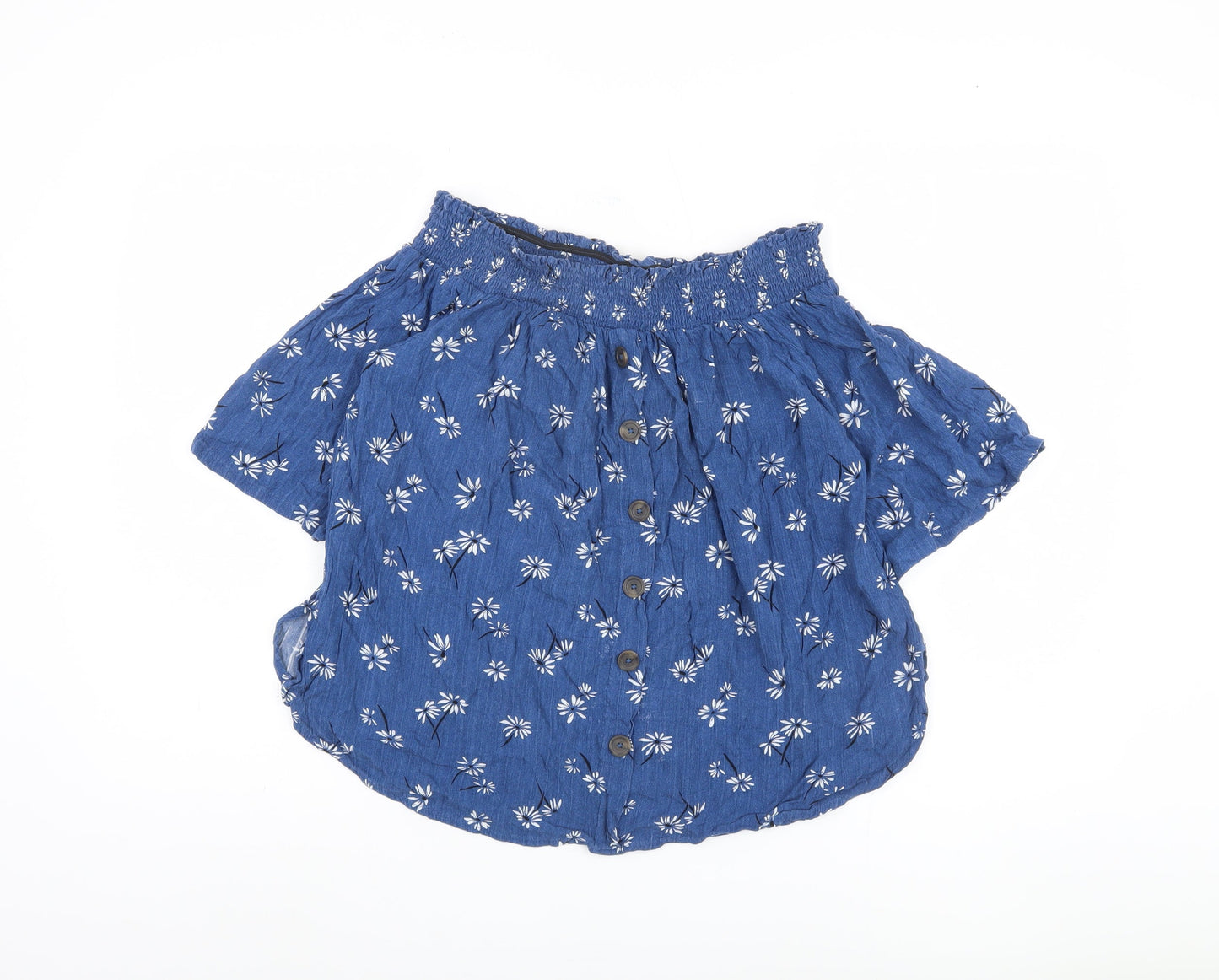 Womens UK Size 12 NEXT Blue Cropped Blouse
