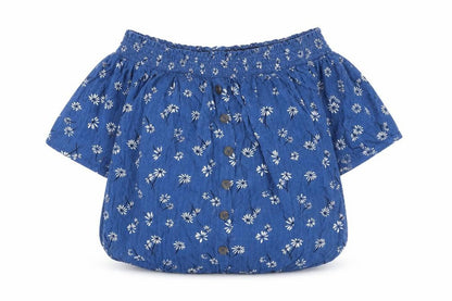 Womens UK Size 12 NEXT Blue Cropped Blouse