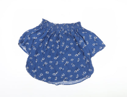 Womens UK Size 12 NEXT Blue Cropped Blouse