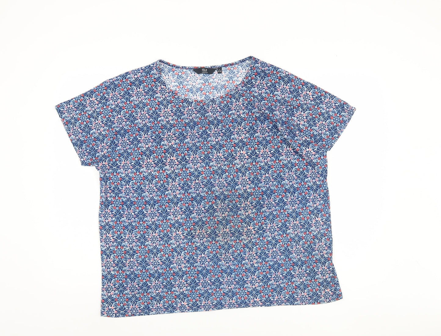 Womens UK Size 18 Isle Essentials Multicoloured Basic T-Shirt