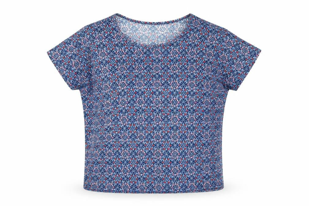 Womens UK Size 18 Isle Essentials Multicoloured Basic T-Shirt