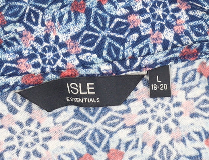 Womens UK Size 18 Isle Essentials Multicoloured Basic T-Shirt