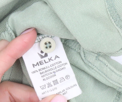 Melka Men's Green Polo, Size L, Casual Short Sleeve