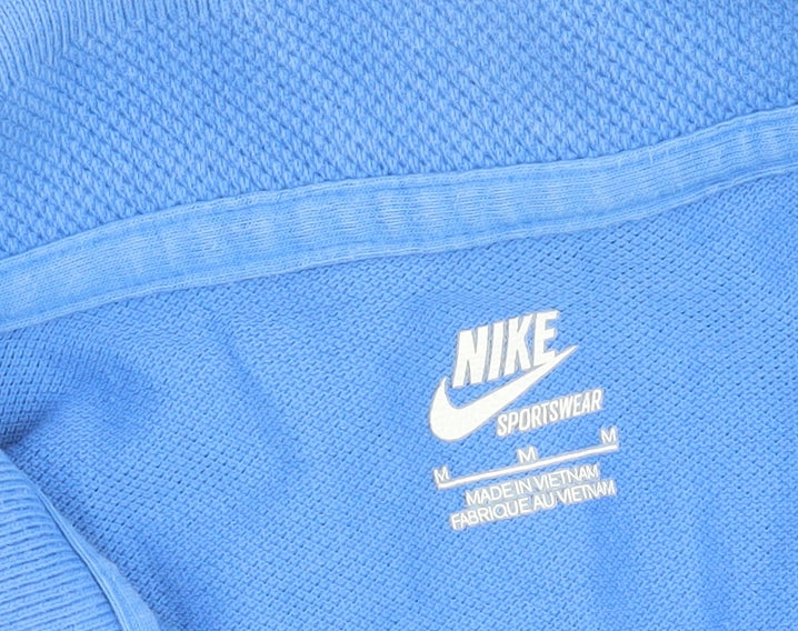 Nike Men's Blue Medium Polo Shirt - Casual Solid Style