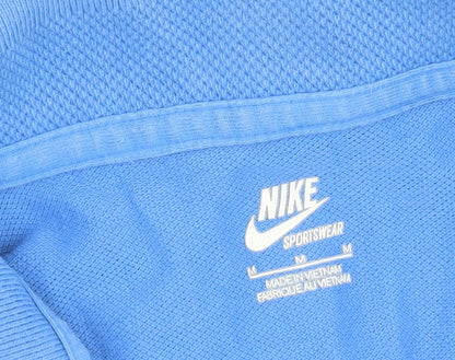 Nike Men's Blue Medium Polo Shirt - Casual Solid Style