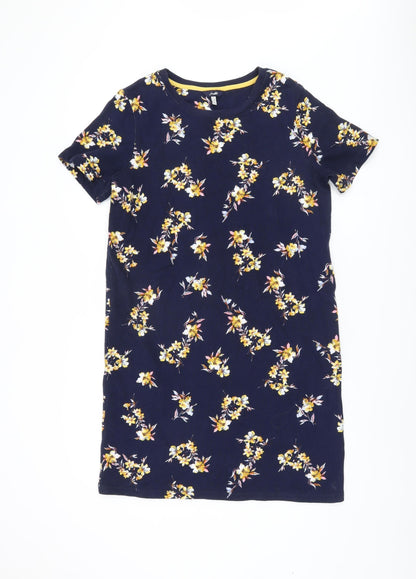 Joules Women's Blue Floral T-Shirt Dress Size 12