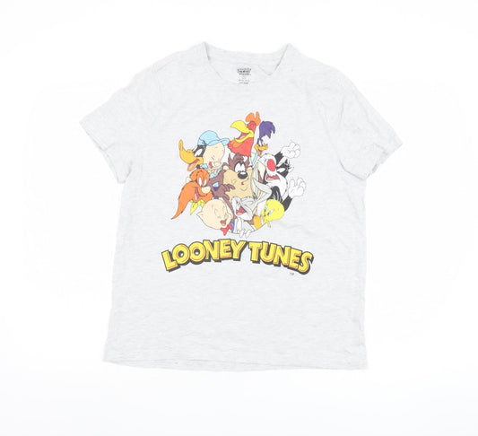 Looney Tunes Men's Grey Graphic T-Shirt S