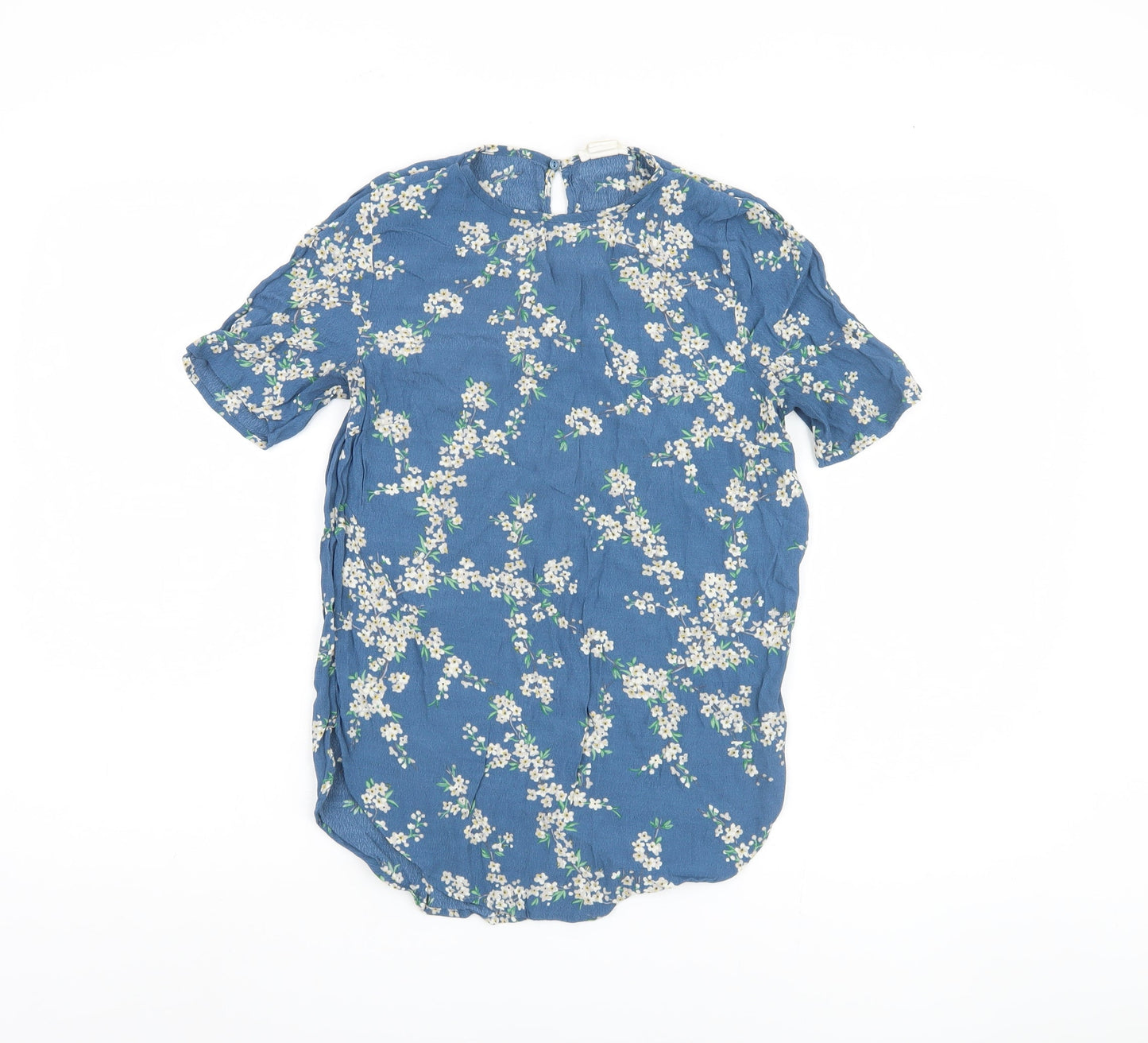 Womens UK Size 8 H&M Blue Basic Blouse