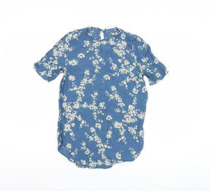 Womens UK Size 8 H&M Blue Basic Blouse