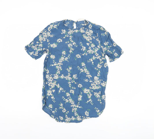 Womens UK Size 8 H&M Blue Basic Blouse