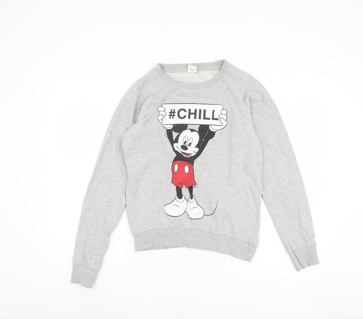 Front view of Disney Teens Grey Graphic Pullover Sweatshirt, size 6