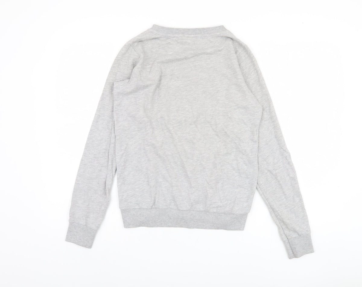 Back view of Disney Teens Grey Graphic Pullover Sweatshirt, size 6