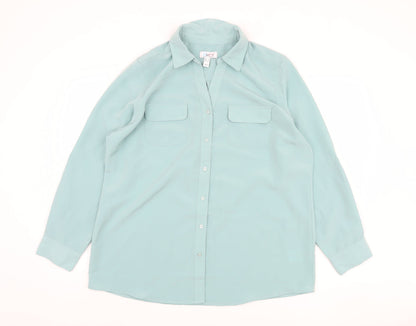 d&co Denim Women Blue XL Collared Button-Up Shirt