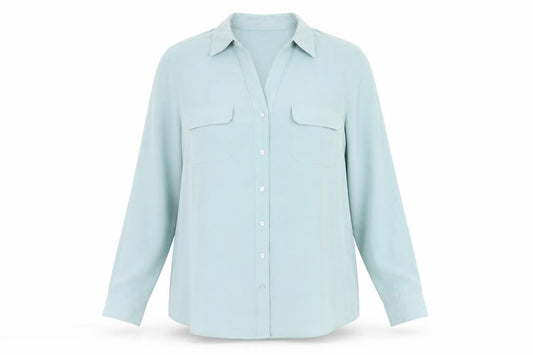 d&co Denim Women Blue XL Collared Button-Up Shirt