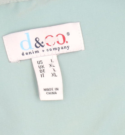d&co Denim Women Blue XL Collared Button-Up Shirt