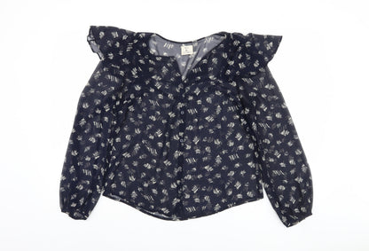 Womens UK Size M No Data Blue  Blouse
