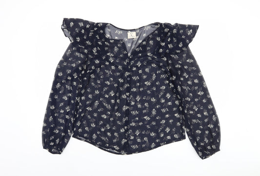 Womens UK Size M No Data Blue  Blouse