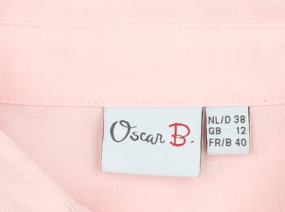 Oscar B. Women's Pink Button-Up Shirt, Size 12, Casual Style