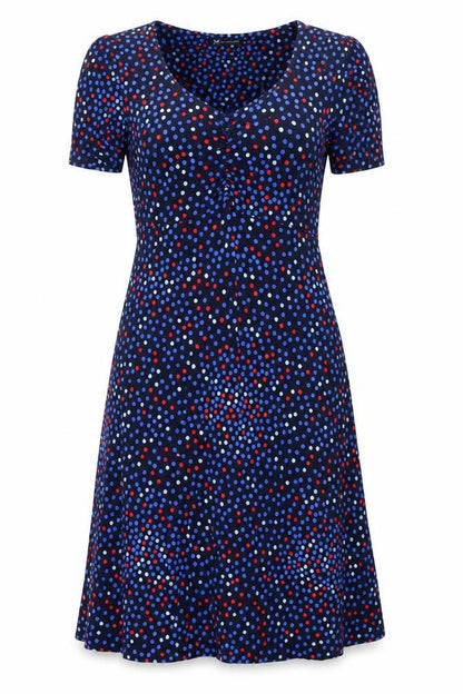 Front view of Crew Clothing Multicoloured Polka Dot Dress, size 8
