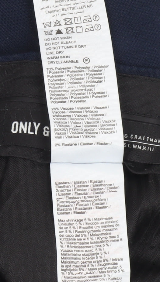 Only & Sons Women's Blue Slim Fit Trousers