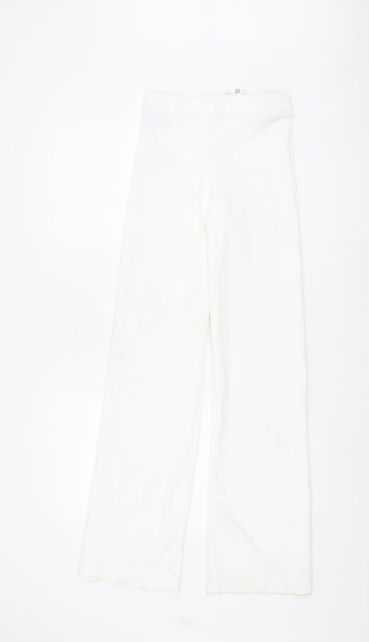 Womens UK Size S Zara Regular Fit Casual White Trousers