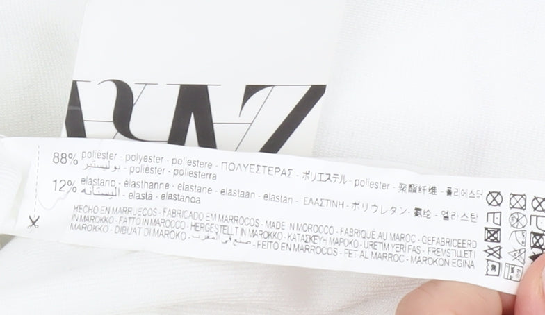 Womens UK Size S Zara Regular Fit Casual White Trousers