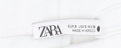 Womens UK Size S Zara Regular Fit Casual White Trousers