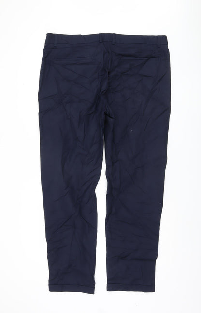 Marks and Spencer Men's Blue Tapered Trousers, Size 40