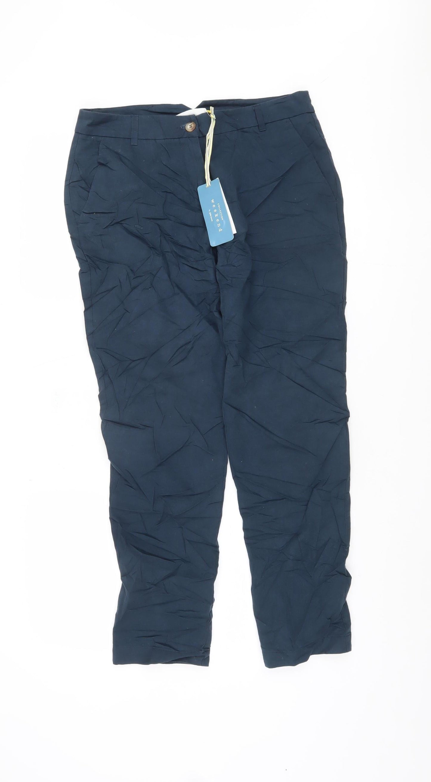 Womens UK Size 12 John Lewis Regular Fit Ankle Blue Trousers