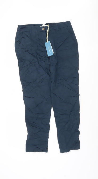 Womens UK Size 12 John Lewis Regular Fit Ankle Blue Trousers
