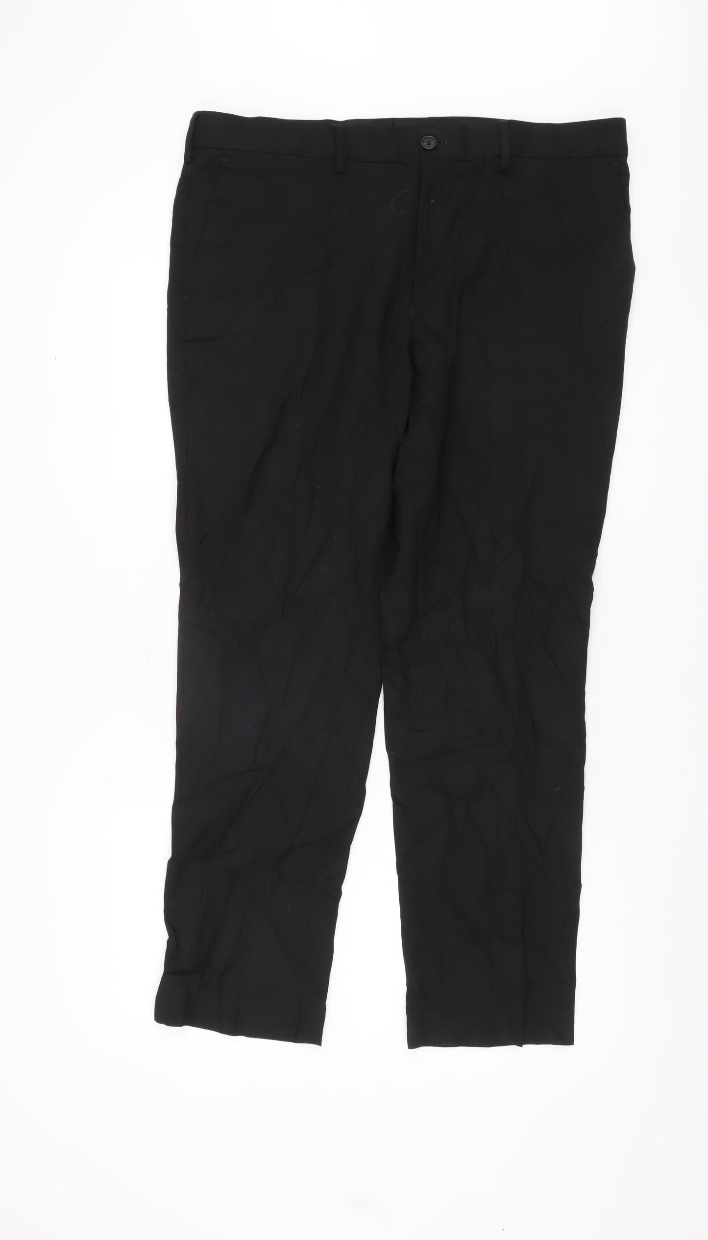 Marks and Spencer Black Slim Men's Trousers, Size 36