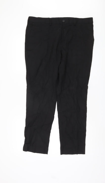 Marks and Spencer Black Slim Men's Trousers, Size 36