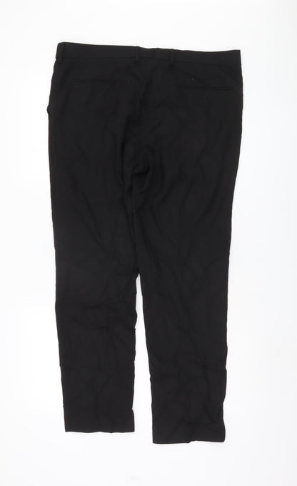 Marks and Spencer Black Slim Men's Trousers, Size 36