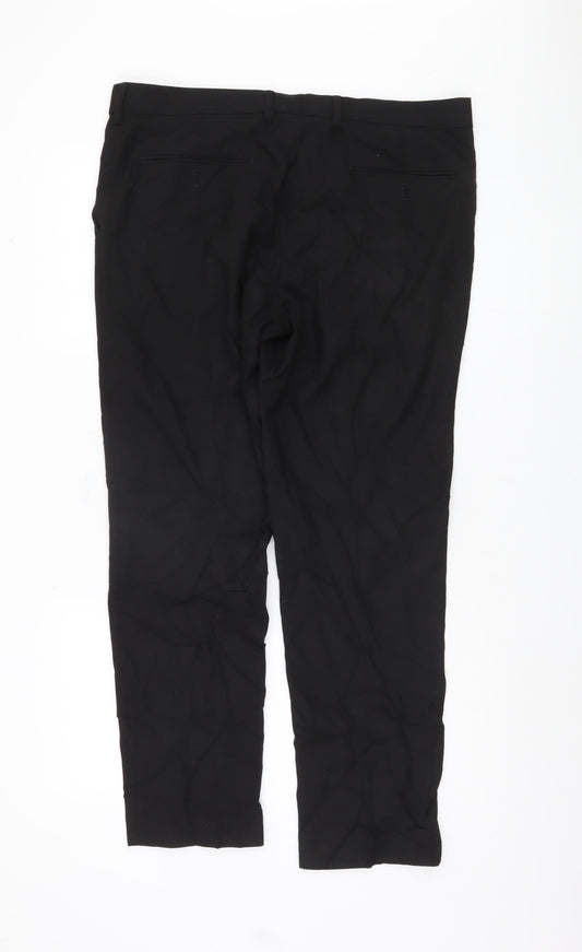 Marks and Spencer Black Slim Men's Trousers, Size 36