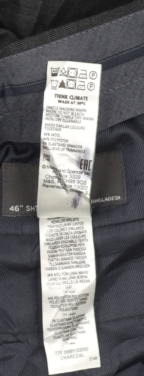 Marks and Spencer Men's Grey Trousers, Size 46, Regular Fit