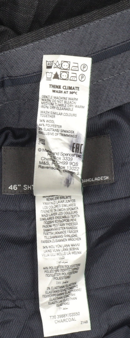 Marks and Spencer Men's Grey Trousers, Size 46, Regular Fit
