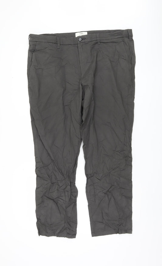 Marks and Spencer Men's Grey Regular Fit Trousers 40W