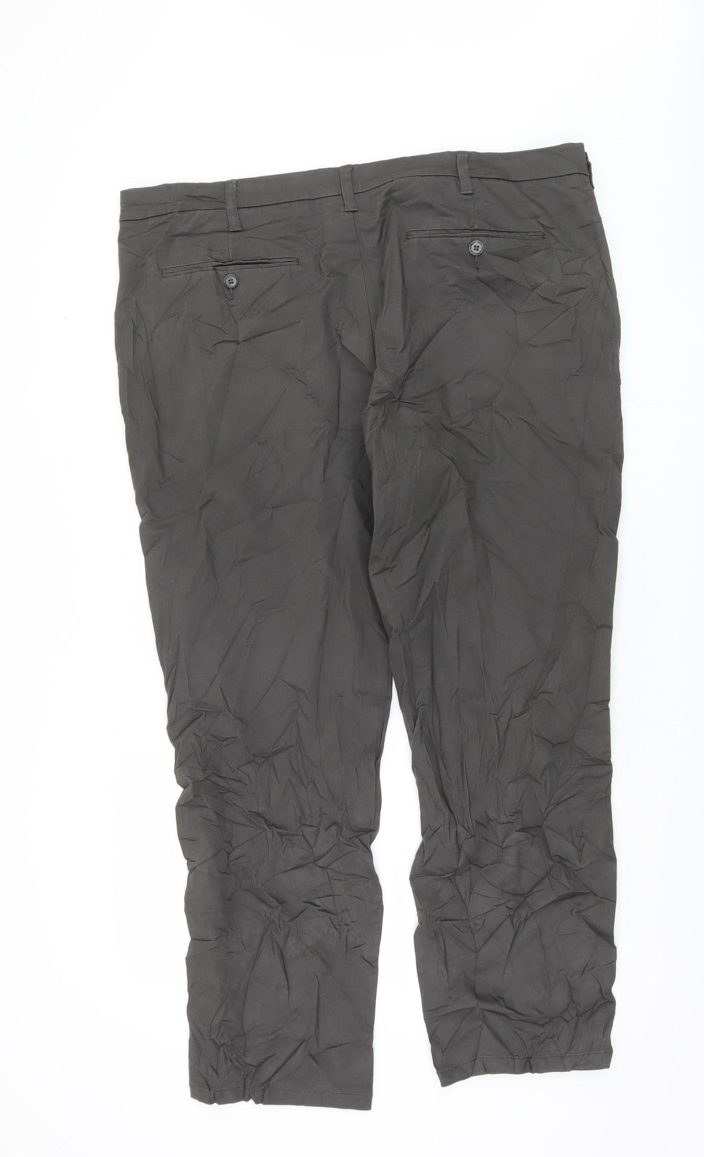 Marks and Spencer Men's Grey Regular Fit Trousers 40W