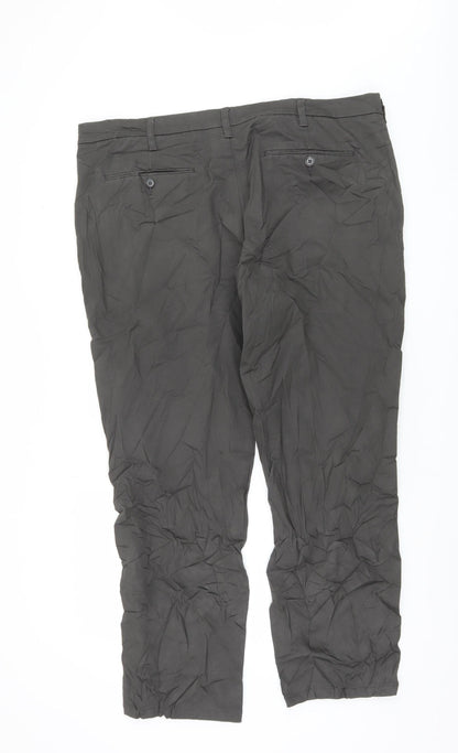 Marks and Spencer Men's Grey Regular Fit Trousers 40W