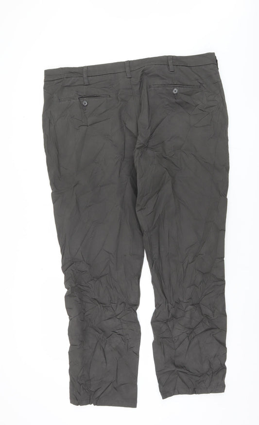 Marks and Spencer Men's Grey Regular Fit Trousers 40W