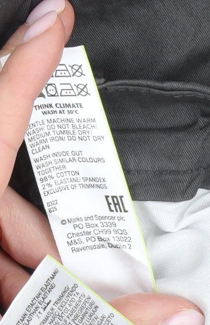 Marks and Spencer Men's Grey Regular Fit Trousers 40W