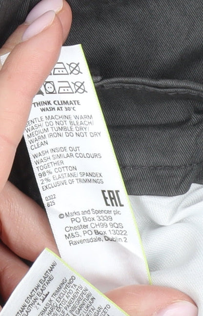 Marks and Spencer Men's Grey Regular Fit Trousers 40W