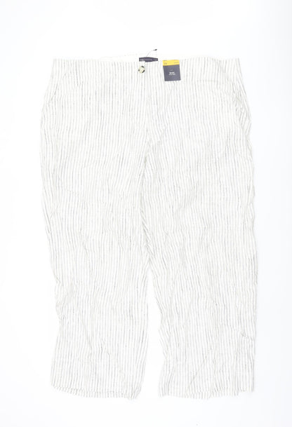 Womens UK Size 24 Marks and Spencer Relaxed Fit  White Trousers