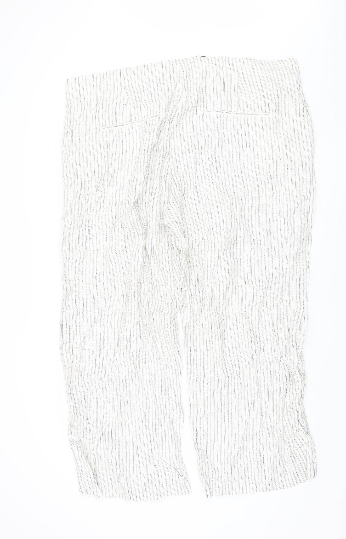 Womens UK Size 24 Marks and Spencer Relaxed Fit  White Trousers